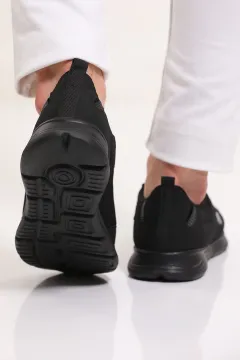 Erkek Lastik Bağcıklı Spor Ayakkabı Siyah
