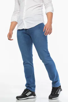 Erkek Likralı Jean Kot Pantolon Mavi