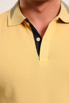 Erkek Polo Yaka T-shirt Sarı