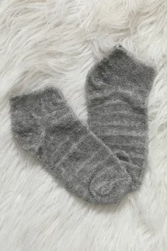 Arc Kız Çocuk Ters Havlu Patik Çorap Gri