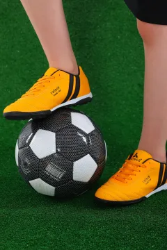 Genç Erkek Çocuk Halısaha Futbol Ayakkabısı Hardal