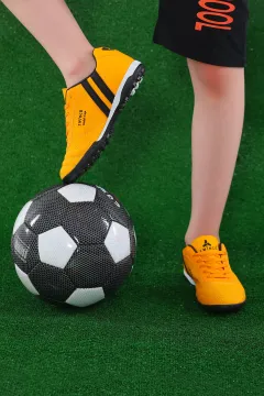 Genç Erkek Çocuk Halısaha Futbol Ayakkabısı Hardal