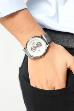Hasır Mıknatıslı Unisex Kol Saati Gümüş