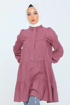 Kadın Modest Tesettür Gömlek Tunik K.gülkurusu