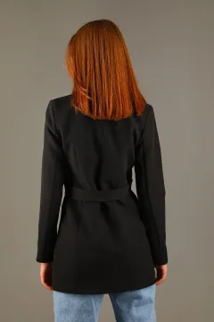 Kadın Astarlı Uzun Blazer Ceket Siyah