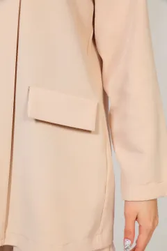 Kadın Astarsız Basic Ceket Bej