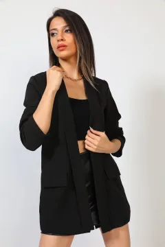 Kadın Astarsız Basic Ceket Siyah