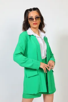 Kadın Astarsız Basic Ceket Yeşil