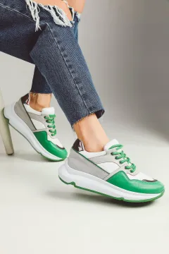 Kadın Bağcıklı Spor Ayakkabı Yeşil