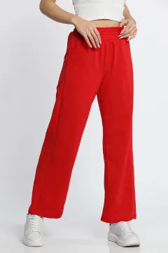 Kadın Bol Paça Pantolon Eşofman Altı Kırmızı