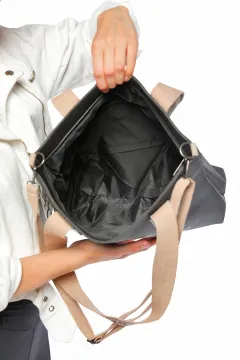 Kadın Clup Fashion Polo Baskılı Günlük Shopper Çanta Siyah