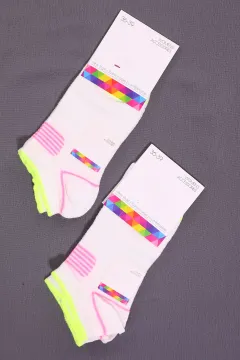 Kadın Desenli İkili Patik Çorap (36-39 Beden Aralığında Uyumludur) Krem