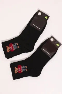 Kadın Desenli İkili Soket Çorap (35-40 Beden Aralığında Uyumludur) Siyah
