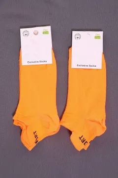 Kadın Düz İkili Patik Çorap (36-40 Beden Aralığında Uyumludur) Neon Orange