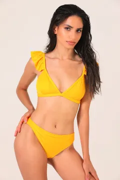 Kadın Fırfırlı Bikini Takım Sarı