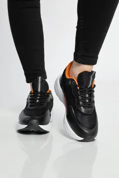 Kadın Kalın Tabanlı Anaroklu Spor Ayakkabı Siyahorange