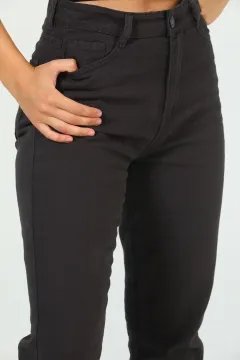Kadın Mom Jeans Pantolon Füme