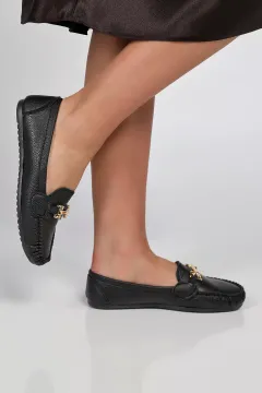 Kadın Tokalı Günlük Babet Ayakkabı Siyah