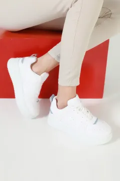 Kadın Yüksek Taban Spor Ayakkabı Beyazmavi