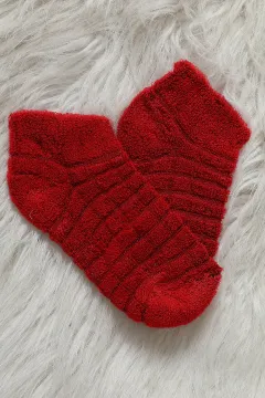 Arc Kız Çocuk Ters Havlu Patik Çorap Kırmızı