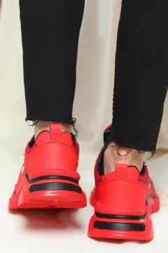Kadın Bağcıklı Spor Ayakkabı Kırmızı