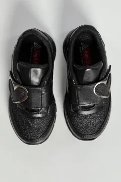 Kız Çocuk Cırtlı Spor Ayakkabı Siyah