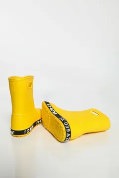 Kız Çocuk Çorap Kombinli Yağmur Çizmesi Sarı