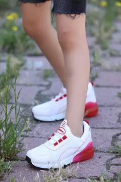 Kız Çocuk Spor Ayakkabı Beyazkırmızı