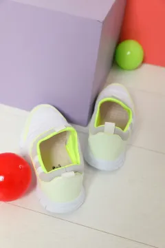 Çocuk Aqua Rahat Taban Mevsimlik Günlük Spor Ayakkabı Krem Neon Sarı