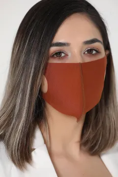 Nano Yıkanabilir Filtreli Bayan Maske Kiremit