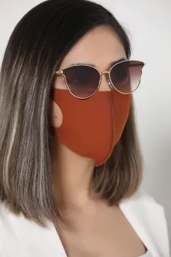 Nano Yıkanabilir Filtreli Bayan Maske Kiremit