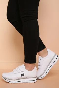 Cırtlı Bayan Spor Ayakkabı Beyaz