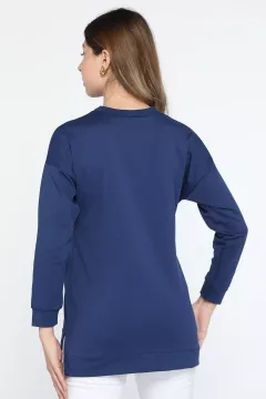 Oversize Kadın Sweatshirt Lacivert