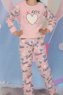 Polar Kız Çocuk Pijama Takımı Somonkırmızı