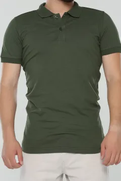 Polo Yaka Erkek T-shirt Açıkhaki