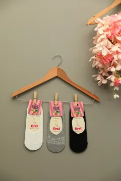 First Kadın 3 Lü Babet Çorap (35-38 Numara Uyumludur) Renkli