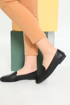 Kadın Düz Taban Günlük Babet Ayakkabı Siyah