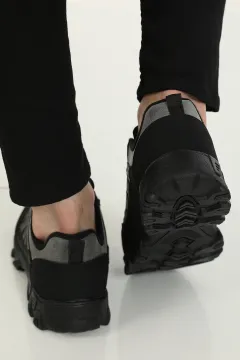 Erkek Bağcıklı Treking Spor Ayakkabı Siyahfüme