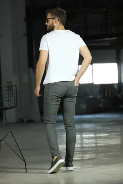 Slim Fit Erkek Pantolon Füme