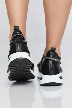 Taş Detaylı Kadın Spor Ayakkabı Siyah
