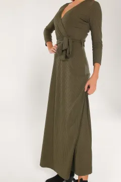 Truvakar Kol Uzun Kadın Elbise Haki