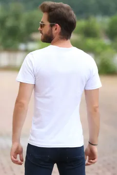 V Yaka Bay T-shirt Beyaz
