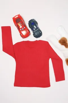 Baskılı Erkek Çocuk Sweatshirt Kırmızı
