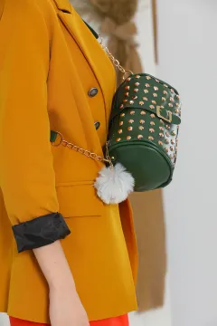 Kadın Ön Detaylı Günlük Çapraz Çanta Yeşil