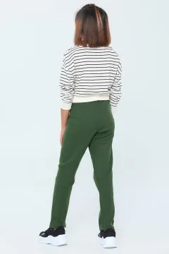 Kız Çocuk Likralı Pantolon Yeşil