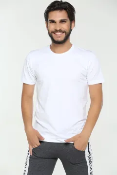 Yıldız Likra Erkek T-shirt Beyaz