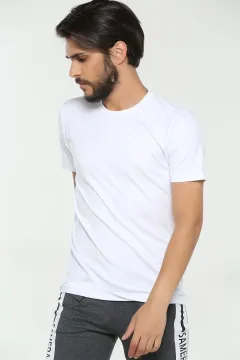 Yıldız Likra Erkek T-shirt Beyaz