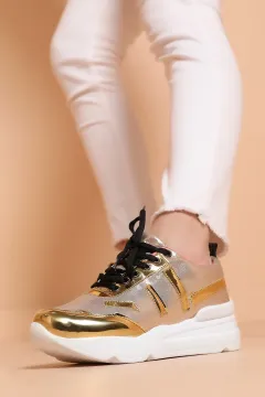 Yüksek Taban Spor Ayakkabı Gold