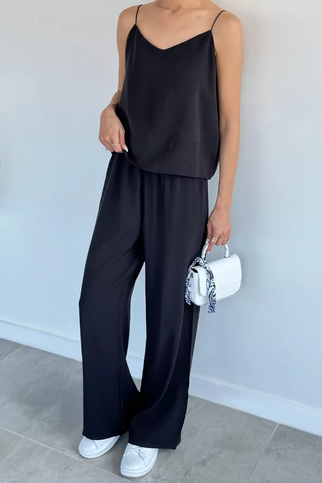 İp Askılı Bluz Pantolon İkili Takım