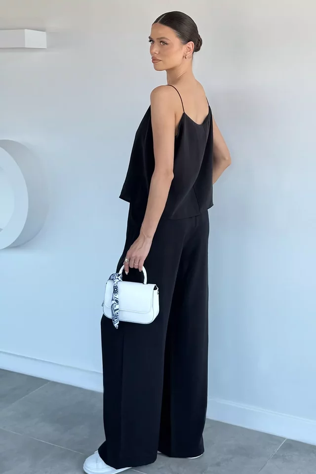 İp Askılı Bluz Pantolon İkili Takım